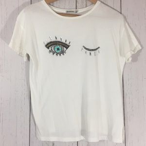 Stradivarius winking eye T-shirt short sleeve